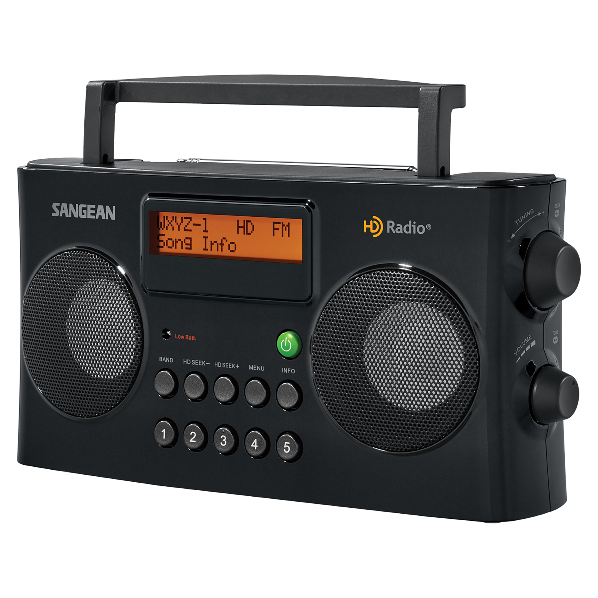 Sangean Portable HD Radio - AM/FM Digital Stereo, Dual Speakers, Emergency Alerts, Model# HDR-16